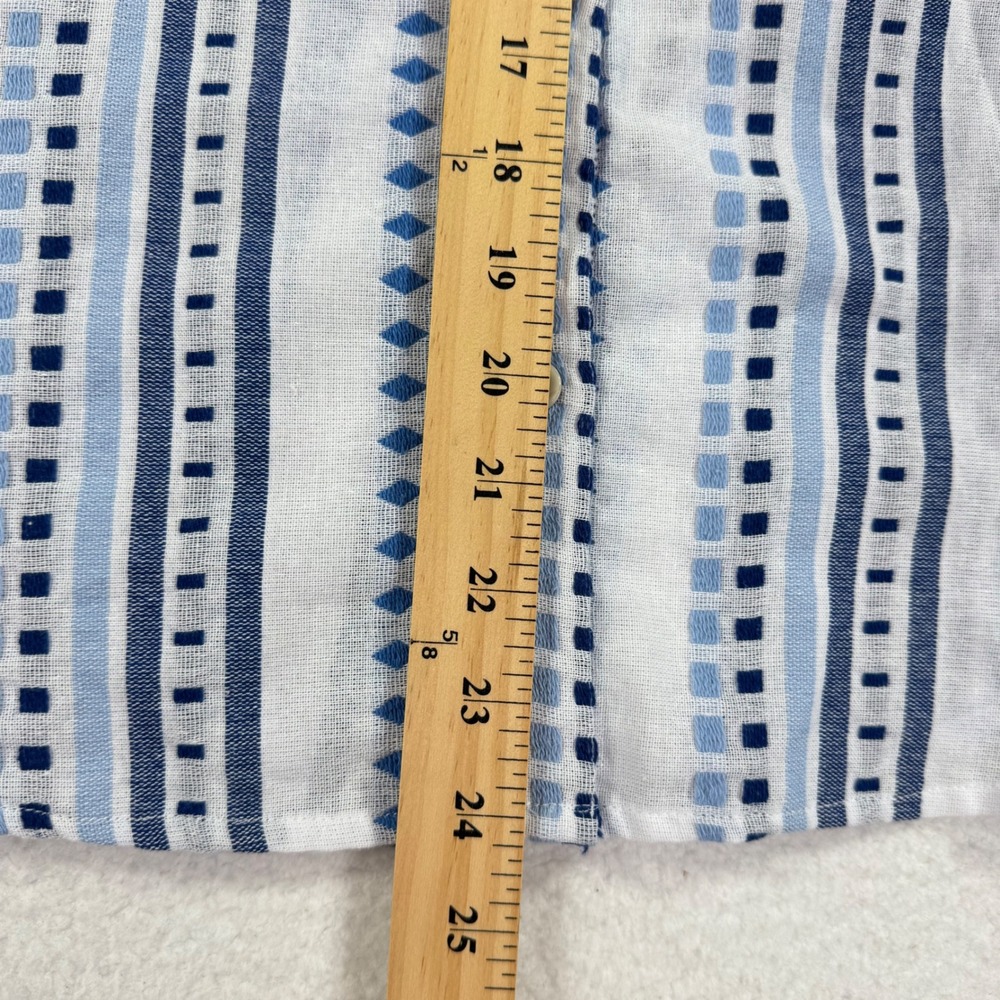 Alfred Dunner Shirt Petite Blue Stripe Geometric Button Up Top Womens XL Petite - Picture 7 of 7